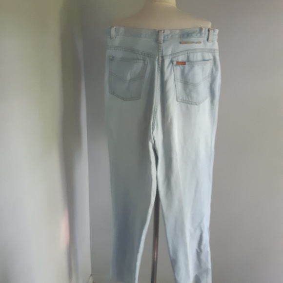 90s Vintage Jordache Light Blue Wash High-Waisted Jeans Size 15 - Picture 6 of 10
